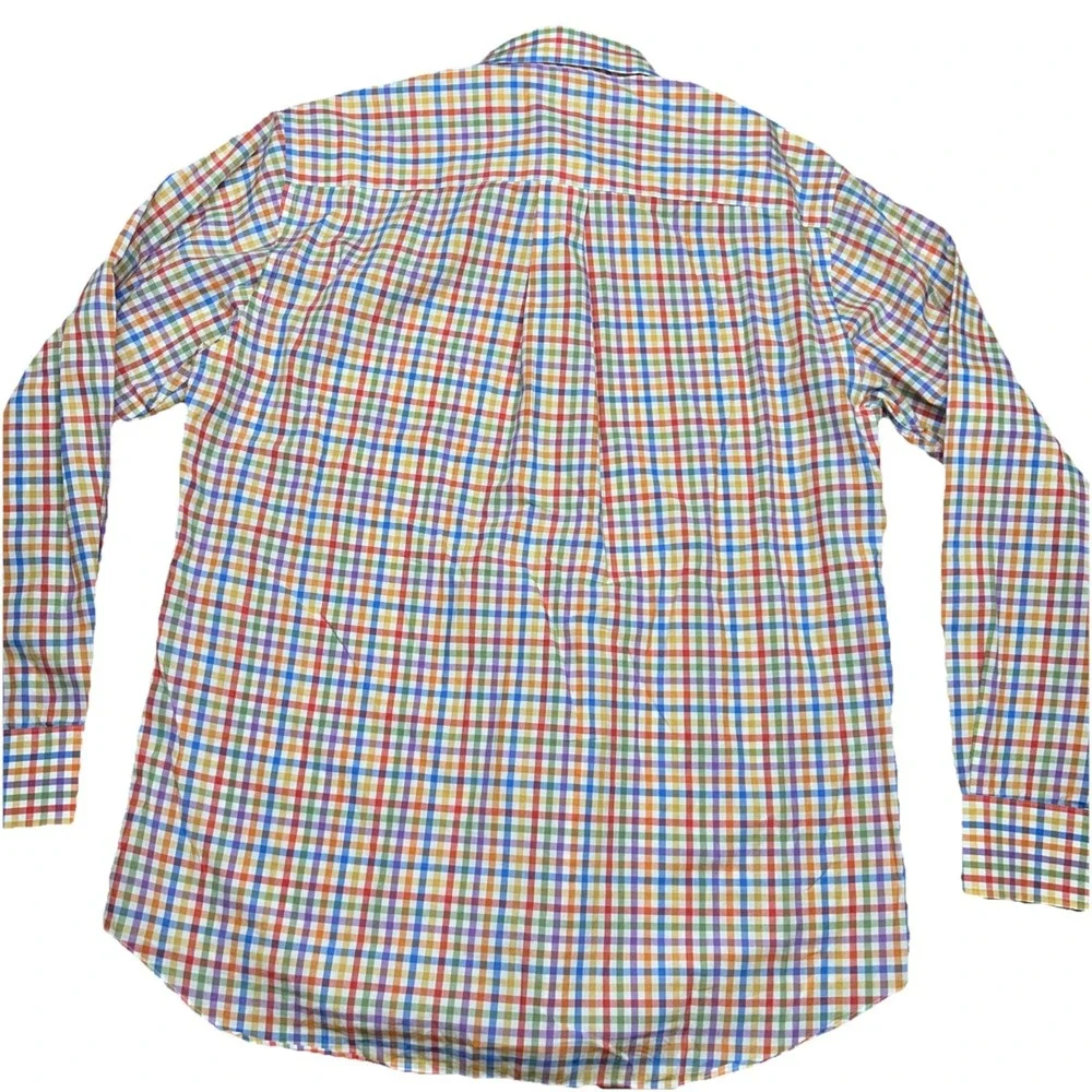 Scott Barber Button Down Shirt Men Medium‎ Gingham Check Plaid Long Sleeve